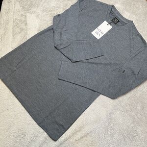 Level Ten Mens charcoal Gray Long Sleeve Knit Shirt Mens Size S New With Tags